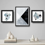 Set 3 Cuadros Geometrico Escandinavo Abstracto Decoracion B4