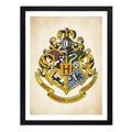 Cuadro Harry Potter Hogwarts Escudo Pelicula Cinema Arte Marco Negro