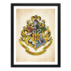 Cuadro Harry Potter Hogwarts Escudo Pelicula Cinema Arte Marco Negro