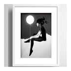 Cuadro Chica Con Globo Arte Moderna Blanco Y Negro Paspartú
