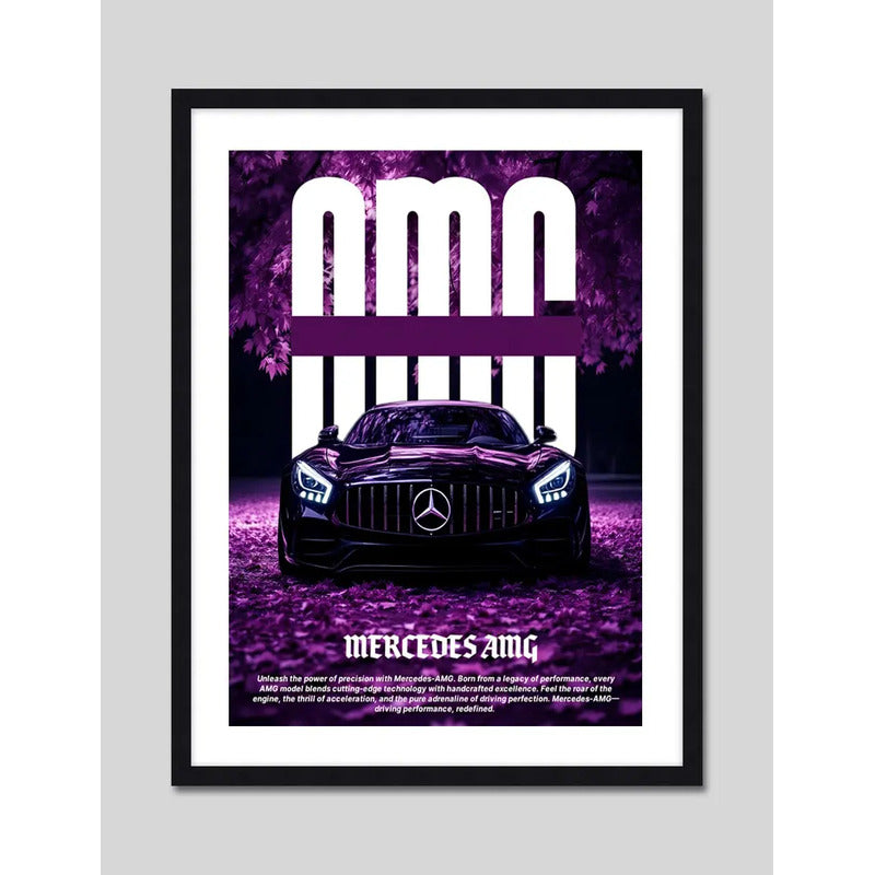 Cuadro Mercedes-benz Amg Gt Auto Modelo Decoracion Marco Negro