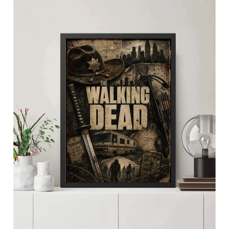 Cuadro The Walking Dead Serie Tv Apocalipsis Zombi Arte Brs1 Marco Negro