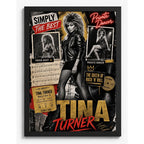 Cuadro Tina Turner Elementos Iconicos Rock Pop Arte Vintage Marco Negro