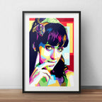 Cuadro Katy Perry Pop Art Musica Decoracion Con Paspartú Marco Negro