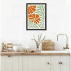 Cuadro Boho Botanico Flores Plantas Abstracto Tonos Nude Flores Boho 2 Negro