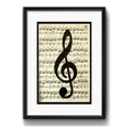 Cuadro Clave De Sol Símbolo Musical Decoracion Con Paspartú Marco Negro