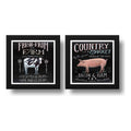 Set 2 Cuadros Cocina Gourmet Carnes Vaca Cerdo Chef Decora
