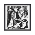 Cuadro Para Living Cocina Estudio Decoracion Moderna Black La Vaca Grande Ernst Kirchner Blanco Y Negro Con Marco Negro