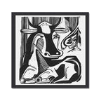 Cuadro Para Living Cocina Estudio Decoracion Moderna Black La Vaca Grande Ernst Kirchner Blanco Y Negro Con Marco Negro