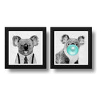 Set 2 Cuadros Koala Chicle Art Moderna Decoracion Dormitorio