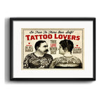 Cuadro Tattoo Lovers Tatuaje Old School Arte Con Paspartú Marco Negro