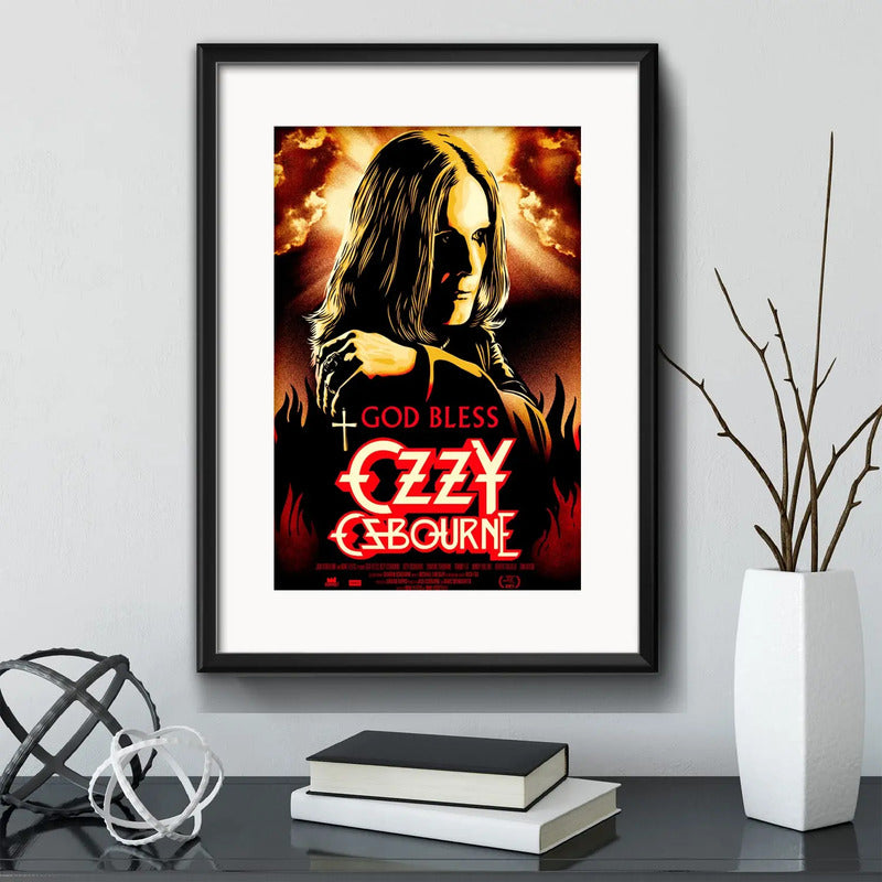 Cuadro Ozzy Osbourne Heavy Metal Rock Decoracion C/ Paspartú Marco Negro