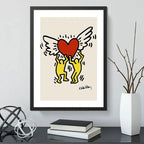 Cuadro Keith Haring Corazon Arte Urbano Decoracion Moderna Marco Negro