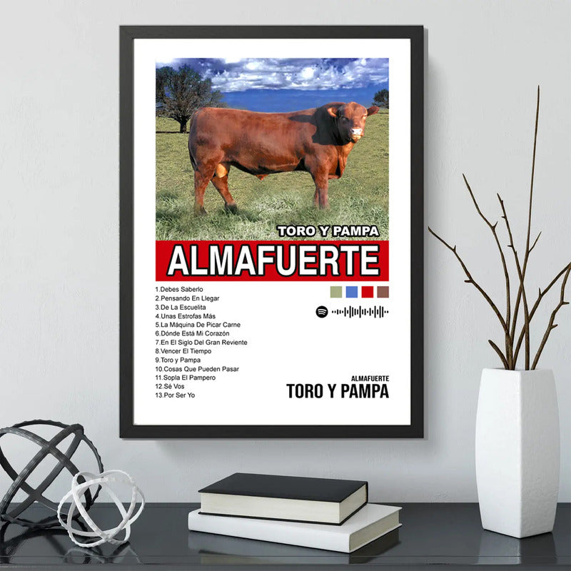 Cuadro Almafuerte Toro Y Pampa Album Spotify Canciones Rock Marco Negro