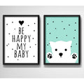 Set 2 Cuadros Perro Frase Decoracion Infantil Dormitorio