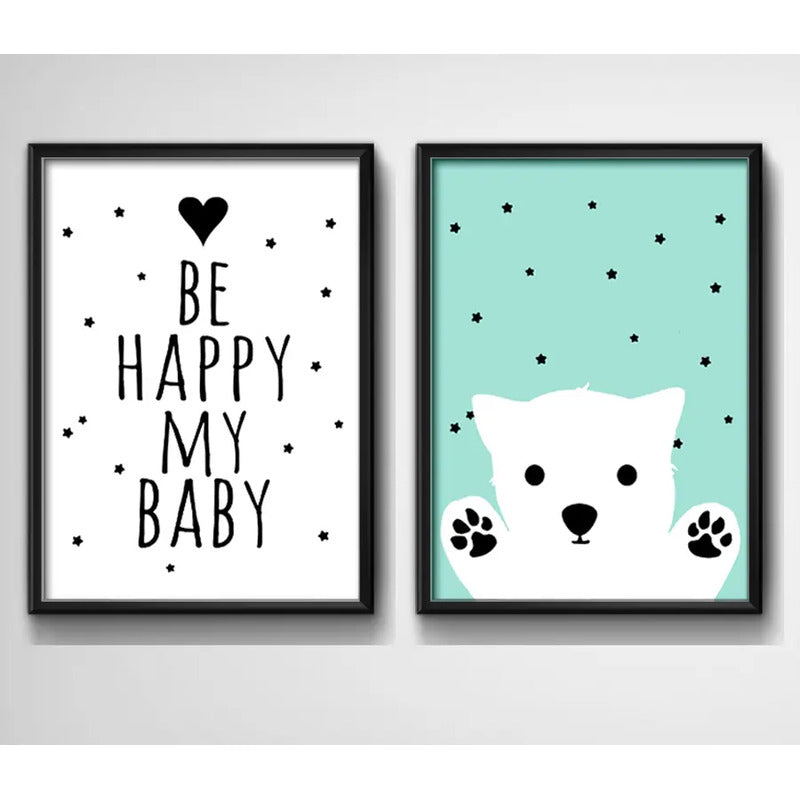 Set 2 Cuadros Perro Frase Decoracion Infantil Dormitorio