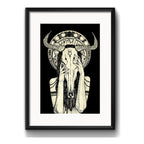 Cuadro Wicca Místico Esotérico Magia Decoracion Con Paspartú Marco Negro