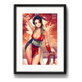 Cuadro Mai Shiranui King Of Fighters Game Arte Con Paspartú Marco Negro