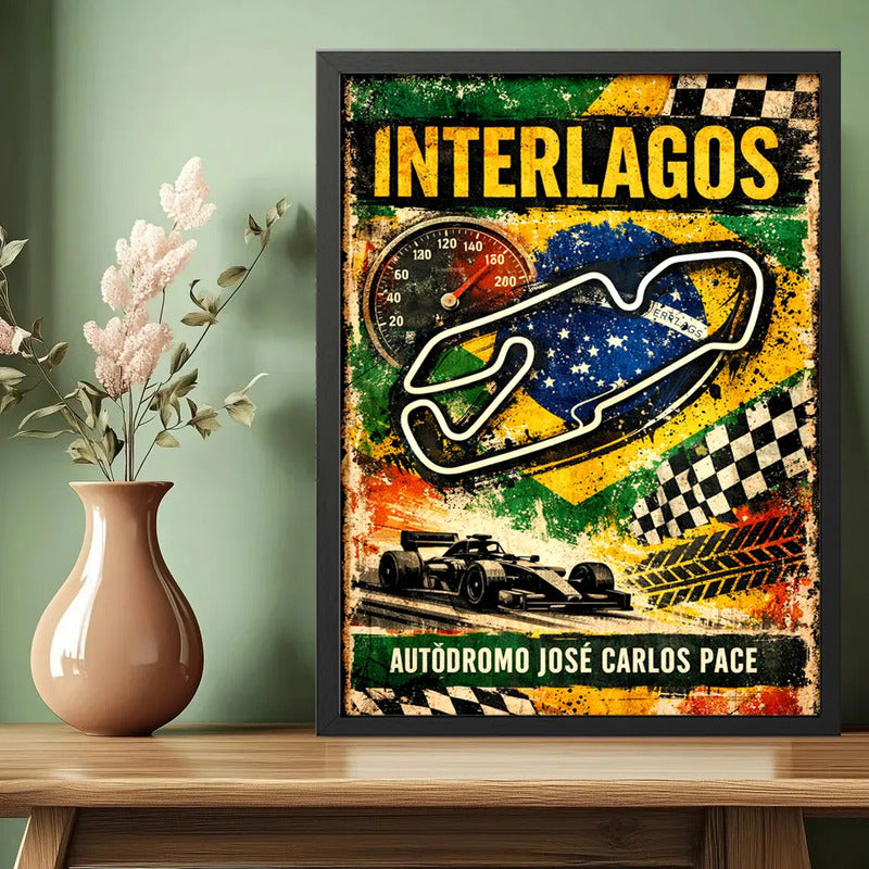 Cuadro Interlagos Circuito Carrera Formula 1 Autodromo Marco Negro