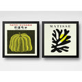 Set 2 Cuadros Yayoi Kusama Henri Matisse Tonos Claro Pastel Marco Negro