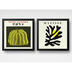 Set 2 Cuadros Yayoi Kusama Henri Matisse Tonos Claro Pastel Marco Negro