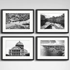 Set 4 Cuadros Manaus Amazonas Rio Selva Brasil Con Paspartu