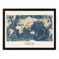 Cuadro Living Mapa Mundi El Fondo De Los Océanos Vintage Art Marco Negro