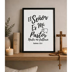 Cuadro Versiculo Biblia Salmo 23 El Señor Es Mi Pastor Dios Marco Negro