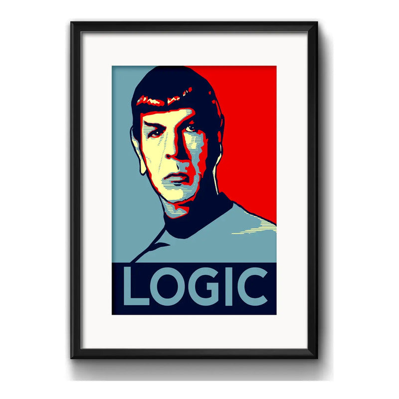 Cuadro Spock Pop Art Star Trek Geek Decoracioncon Paspartú Marco Negro