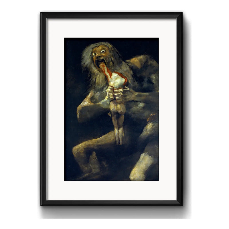 Cuadro Francisco De Goya Saturno Devorando Hijo Con Paspartú Negro