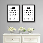 Set 2 Cuadros Test Visual Pet Mascotas Perro Gato Decoracion