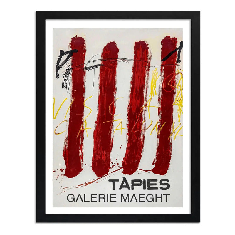 Cuadro Antoni Tapies Gallery Maeght Abstracto Art Exposición Marco Negro