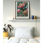 Cuadro William Morris Flores Botanico Art & Craft Decoracion Marco Negro