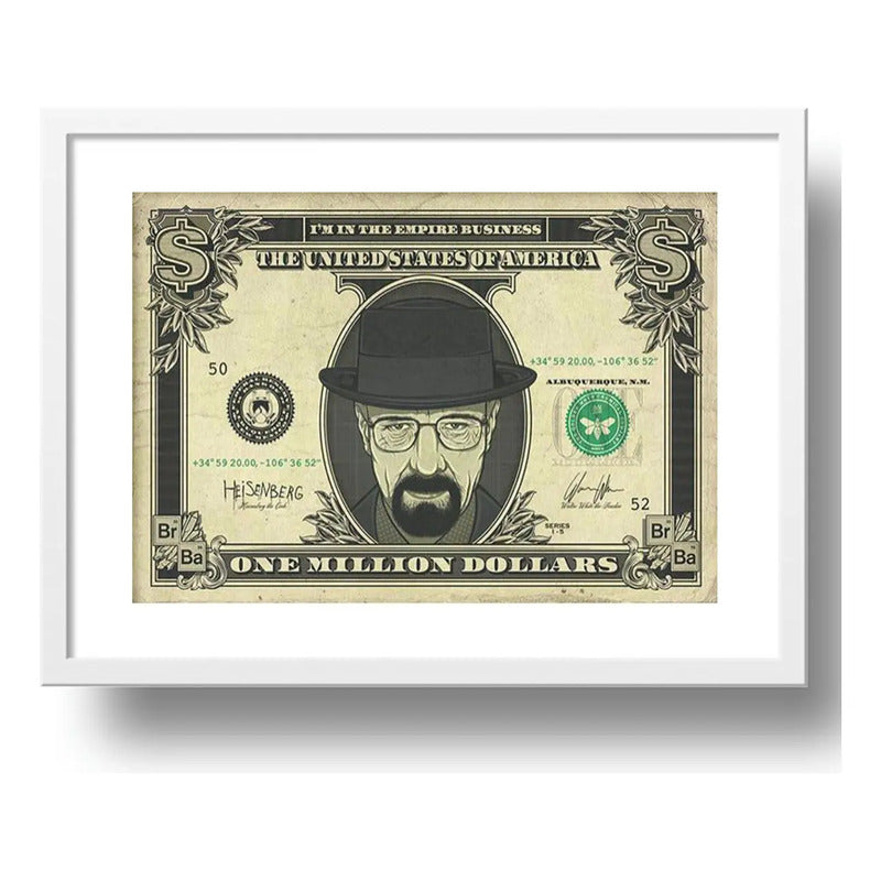 Cuadro Breaking Bad Heisenberg Dollar Decoracion Y Paspartú