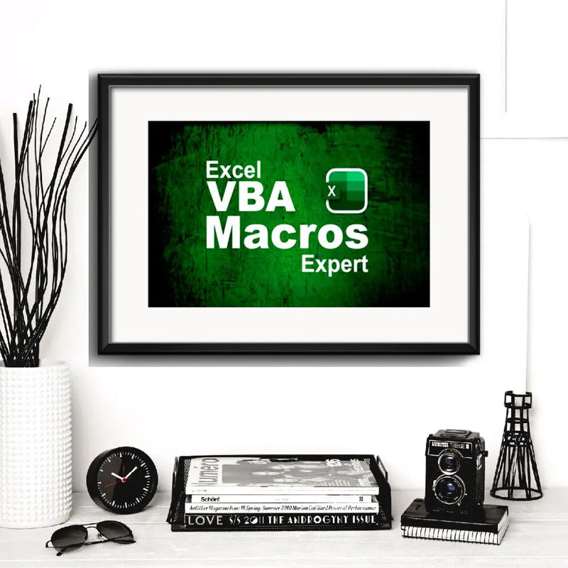 Cuadro Lenguajes De Programación Pc Decoracion Con Paspartú Excel Vba Macros Con Marco Negro