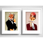 Set 2 Cuadros Pareja Zorro 007 James Bond Retro Con Paspartu