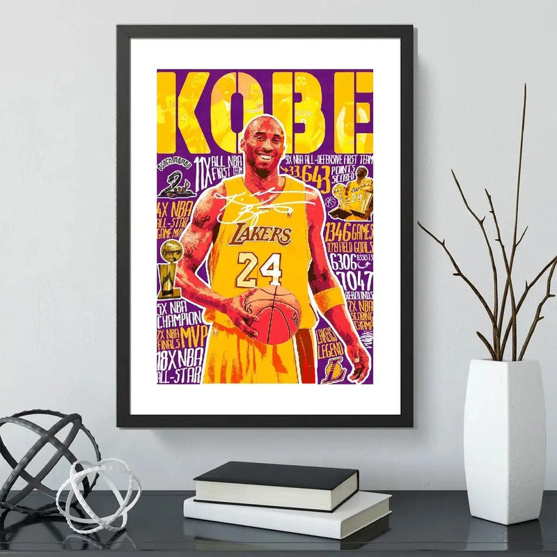 Cuadro Kobe Bryant Black Mamba Lakers Basket Nba Baloncesto Marco Negro