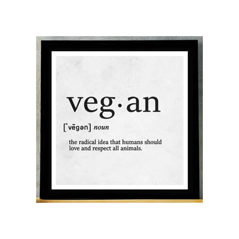 Cuadro Vegano Veganismo Frase Concepto Decoracion