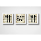 Set 3 Cuadros Cocina Gourmet Eat Kitchen Decoración Hogar