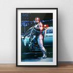 Cuadro Robocop Pelicula Cine Decoracion Con Paspartú Marco Negro