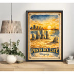 Cuadro Punta Del Este Los Dedos La Mano Arte Retro Uruguay Marco Negro