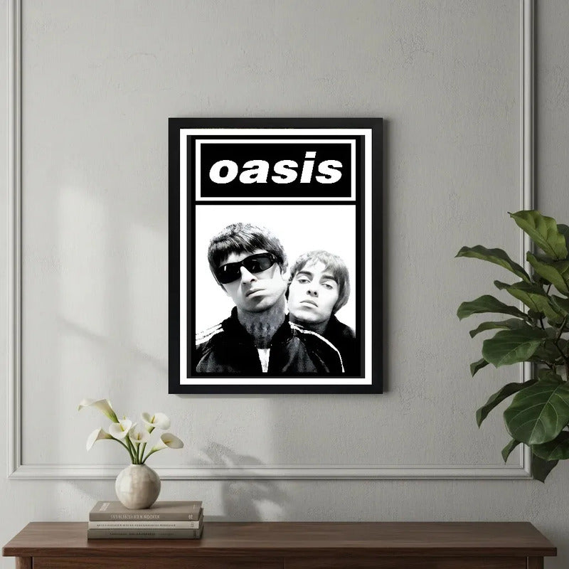 Cuadro Oasis The Gallaghers Rock Musica Arte Decoracion Marco Negro