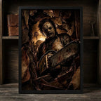 Cuadro Texas Chainsaw Leatherface Pelicula Terror Efecto 3d Marco Negro