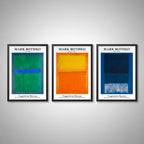 Set 3 Cuadros Living Dormitorio Mark Rothko Arte Abstracto Marco Negro