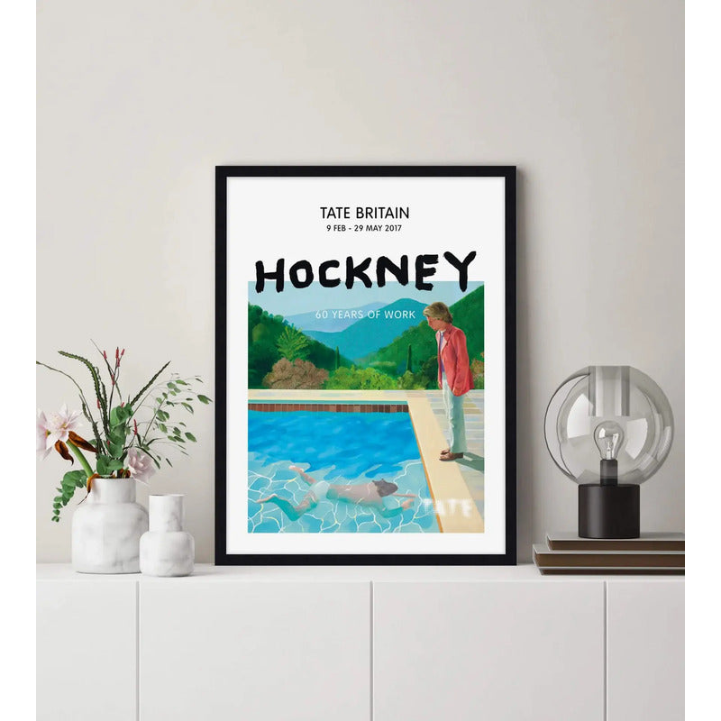 Cuadro Exposición Arte Exhibition Art Poster Afiche Pintores David Hockney Tate Britain Exhibition 2 Negro