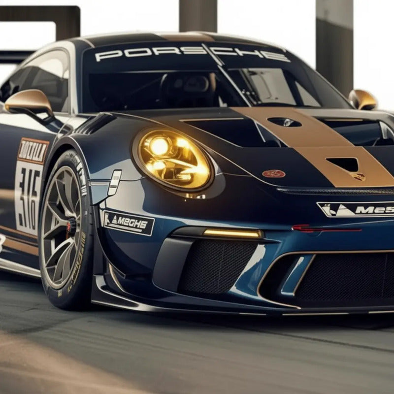 Cuadro Porsche 911 Gt3 Rs Auto Modelo Carrera Marco Oak Marco Marrón Claro