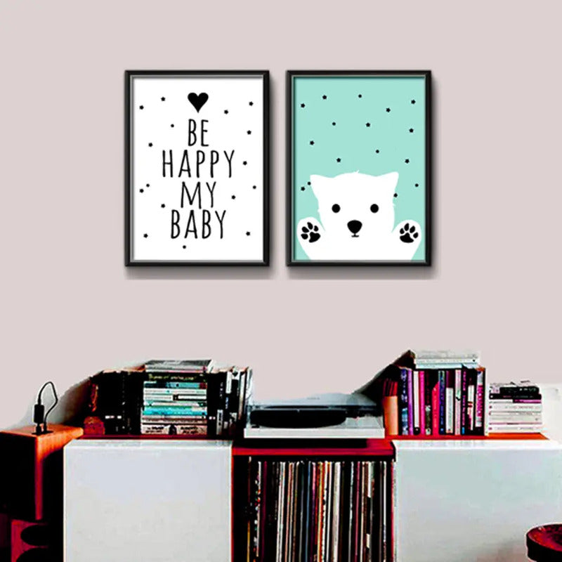 Set 2 Cuadros Perro Frase Decoracion Infantil Dormitorio