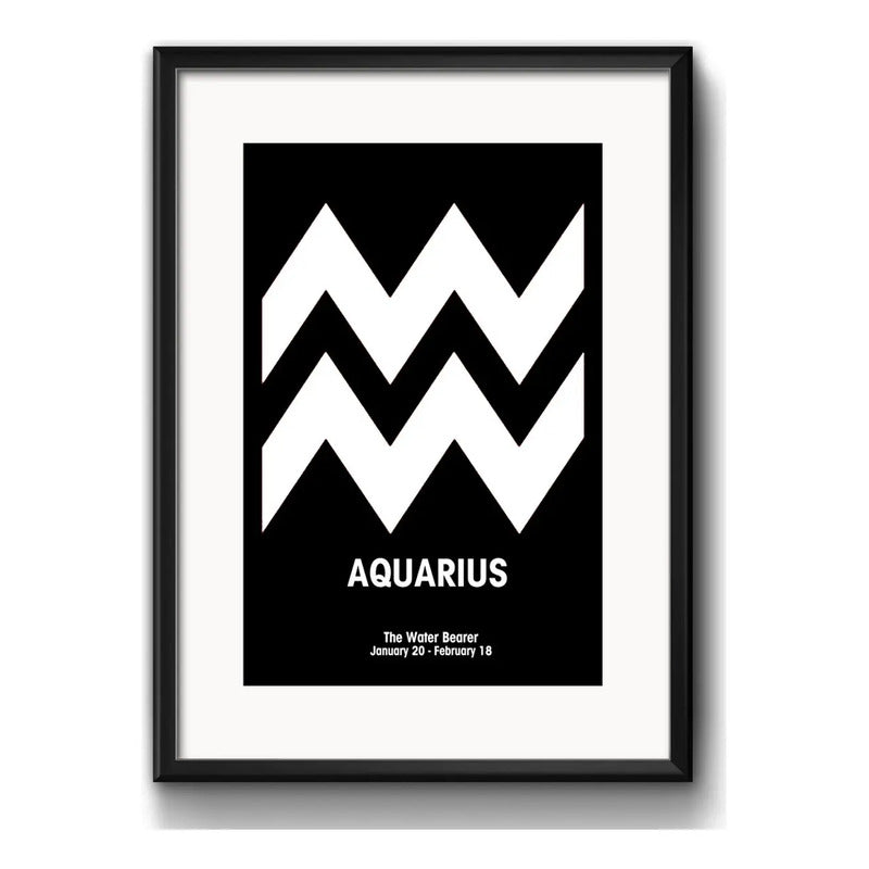 Cuadro Acuario Signo Zodiaco Astrologia Arte Con Paspartú