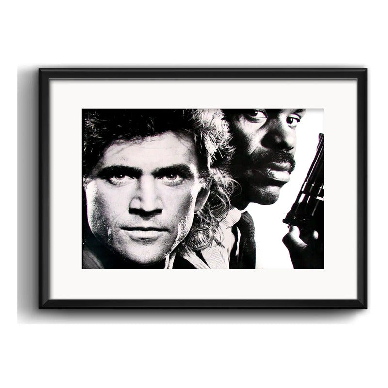 Cuadro Arma Mortal Lethal Weapon Pelicula Cine Con Paspartú Marco Negro