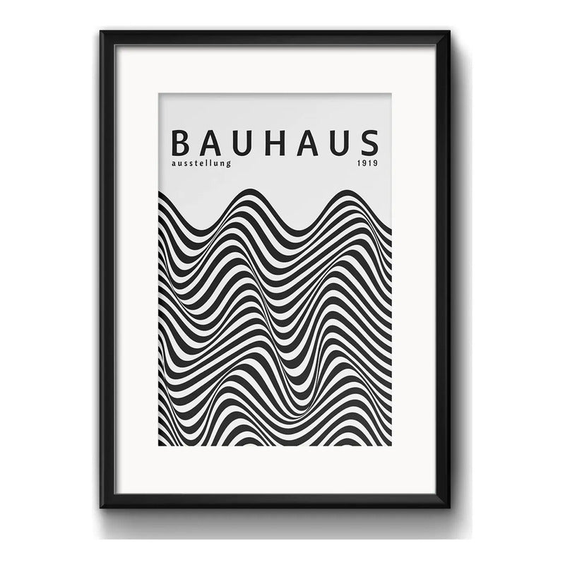 Cuadro Bauhaus Exposicion 1919 Arte Br1 53x43cm Con Paspartú Marco Negro